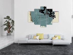 Tablou - Flying balon cu curcubeu (150x105 cm)