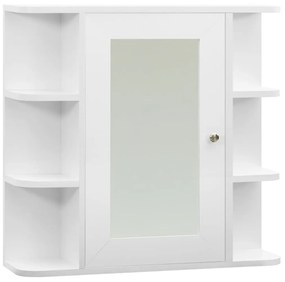 323601 vidaXL Dulap de baie cu oglindă, alb, 66x17x63 cm, MDF