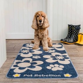 Covor PET REBELLION XL Flowers Blue, 57 x 110 cm