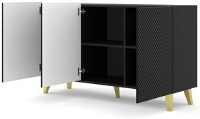 Dulap HG 150 3D Rowanna (Negru lucios + Auriu). 1125105