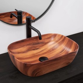 Lavoar Belinda Wood ceramica efect de lemn – 46 cm