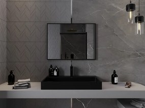 Mexen Loft oglindă de baie dreptunghiulară 80 x 60 cm, ramă neagră - 9852-080-060-000-70
