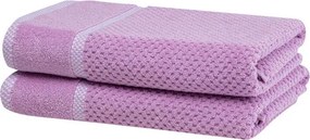 decoDoma Set de 2 prosoape de baie din frotir MODENA liliac 70 x 140 cm