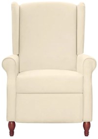 282212 vidaXL Fotoliu rabatabil de masaj, crem, material textil