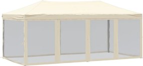 vidaXL Cort pliabil pentru petrecere, pereți laterali, crem, 3x6 m