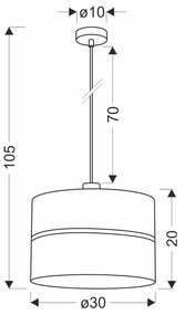 Lustră neagră cu abajur textil ø 30 cm Assam – Candellux Lighting