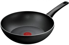 Tigaie wok Tefal C2921953 Force, 28 cm, Acoperire antiaderenta, Thermo-Signal, Thermo-Fusion, Inductie, Negru