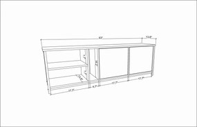 Comoda TV Primrose - Alb, Oak