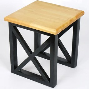 Masuta cafea lemn Country Homs 45 x 40 x 40, nuc si negru