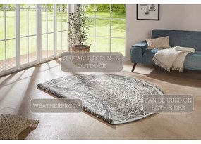 Covor adecvat pentru exterior NORTHRUGS Siruma, ø 140 cm, gri-crem