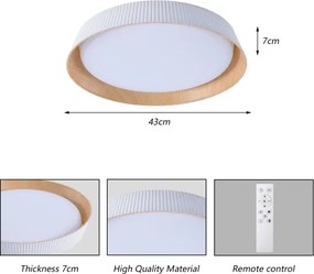 Brilagi ORINO - plafonieră LED dimabilă, 54W/230V, 3000-6000K, alb, Ø43 cm, cu telecomandă