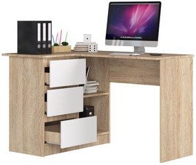 Masă PC de colț Bodhi (stejar sonoma + alb) (S). 1068825