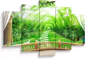 Tablou - Privire la grădina tropicală (150x105 cm)