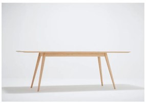 Masă cu structură din lemn masiv de stejar Gazzda Stafa, 220 x 90 cm