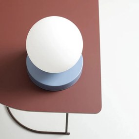 Veioza moderna albastra minimalista cu glob din sticla Ball S
