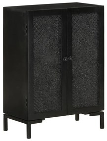 vidaXL Servantă, negru, 55x30x77 cm, lemn masiv de mango și fier