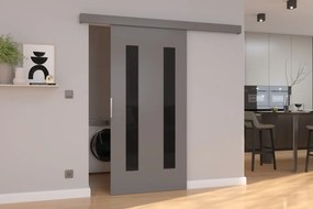 Ușă glisantă HERS (Latime: 86 cm, Culoare: Wenge /Negru Lacobel)