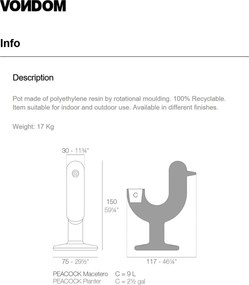 Ghiveci / Jardiniera plante design decorativ modern PEACOCK