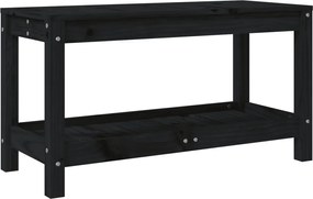 vidaXL Bancă de grădină, negru, 82,5x35x45 cm, lemn masiv de pin