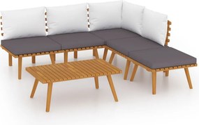 vidaXL Set mobilier grădină cu perne, 6 piese, lemn masiv acacia