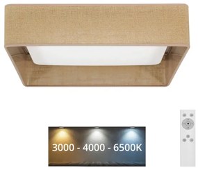 Brilagi - Corp de iluminat LED dimabil VELVET SQUARE LED/24W/230V cu telecomandă, maro