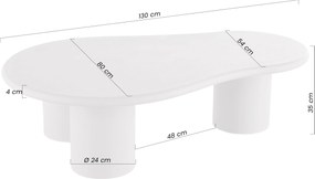 Măsuță de cafea Gisela 130 cm pentru living - gri deschis