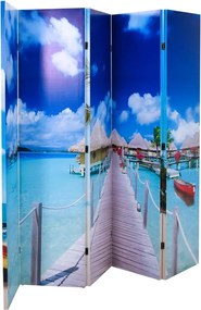 vidaXL Paravan de cameră pliabil, 200 x 170 cm, plajă