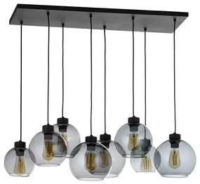 Lustră pe cablu CUBUS 8xE27/60W/230V neagră