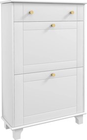 HOMCOM Dulap Pantofi Slim cu 2 Uși, Sertar, Rafturi Reglabile, 8 Perechi, MDF, PAL, 60 x 23,5 x 98,5 cm, Alb | Aosom Romania
