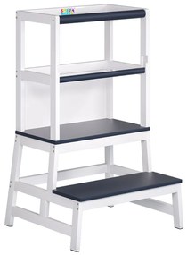 Turn de învățare PLAY din pin, 93x56x49, albă/antracit Spielwerk