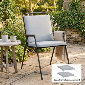 Outsunny Set de 2 perne pentru scaune de grădină, perne rotunde 50 x 50 cm, spumă cu densitate înaltă, antiderapante 50x50 cm gri | Aosom Romania