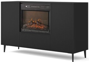 Comodă cu bioșemineu electric 2D1K Rowanna (Negru). 1124992