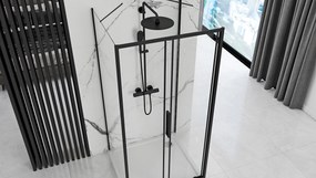 Cabina de dus Rapid Slide Negru 150x90cm, Rea