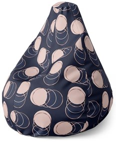 Sac de șezut Pear cercuri și buline - pentru copii, bej / negru