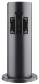 Solight PG10B - Stâlp exterior 2 prize 230V IP44 negru rotund
