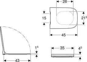 Geberit 500.688.01.1 - Capac WC SoftClose Smyle Square, din duroplast, alb