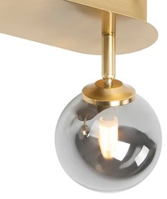 Spot de tavan auriu cu 2 lumini reglabile cu sticlă fumurie - Atena