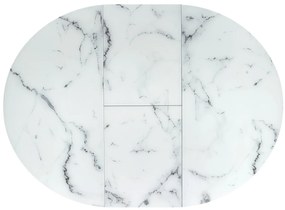 Masa extensibila Vertigo marmura alba/negru L130-180 cm