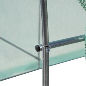 Outsunny Serra a Tunnel da Giardino Struttura in Acciaio con 6 Finestre e Porta Avvolgibili, 400x200x210cm verde 400x200x210cm