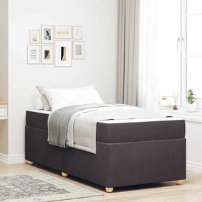 vidaXL Cadru de pat Altele Maro închis 90 x 190 cm Arcuri tip buzunar