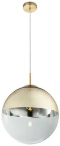 Pendul Varus 15858, 1xE27, auriu mat+transparent, IP20, Globo