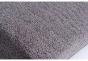 Canapea extensibilă tapițată PAUL, 3 locuri, pentru dormit zilnic, cu cotiere, gri