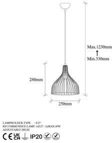 Lustră aurie cu abajur din metal ø 25 cm Cafu – Opviq lights