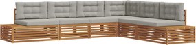 vidaXL Set de canapele de exterior 6 Bucată Gri natural și deschis