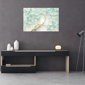 Tablou - Copac auriu înflorit (90x60 cm)