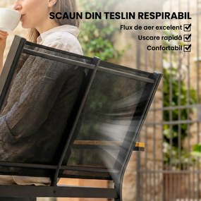 Outsunny Set Mobilier Exterior, Rezistent la Rugină, 4 Piese, Negru | Aosom Romania
