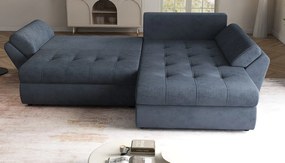 Colțar extensibil dumonde cu ladă de depozitare si sezut confortabil din spuma high-density, Loana Enjoy Antracit II 270x185 cm