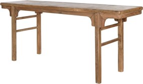 Consolă din lemn de tec reciclat stil rustic cu patină vintage, „Avana”