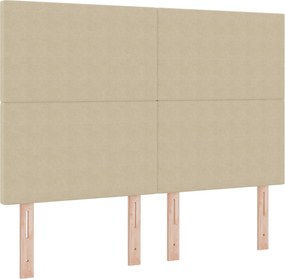 vidaXL Tăblie LED cu benzi LED Gri Verde 160 cm Țesătură din corduroy