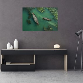 Tablou - Pescarii de pe râu (90x60 cm)